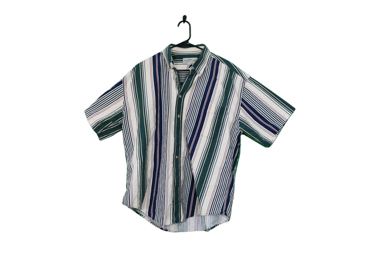 Natural issue striped button up