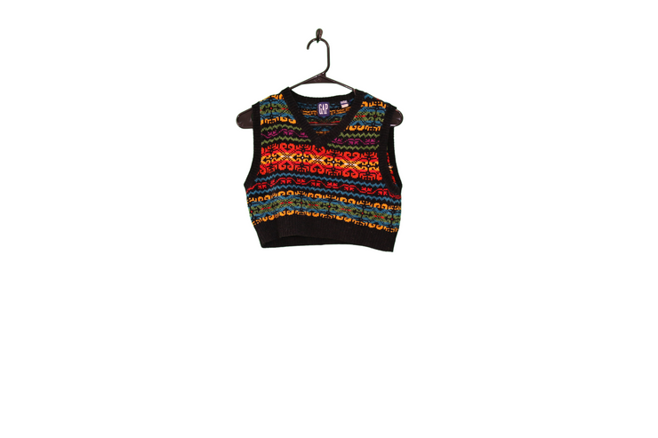 Multi color knit vest